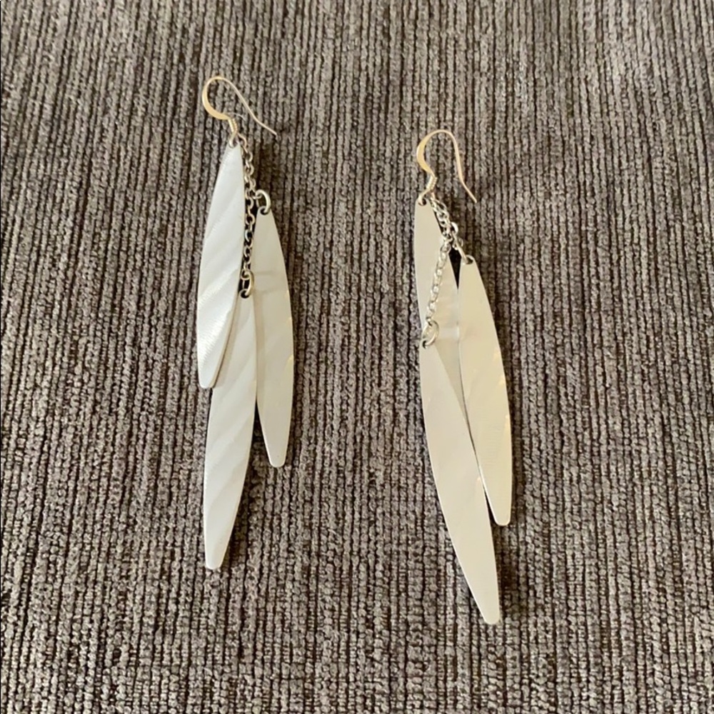 Dangling silver earrings